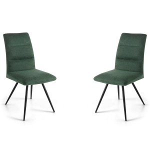 Küchenstuhl aus grünem Stoff mit Metallbeinen HILL Set 2-teilig