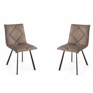 Esszimmerstuhl aus Kunstleder taubengrau - moderne ROLL 2 Stühle