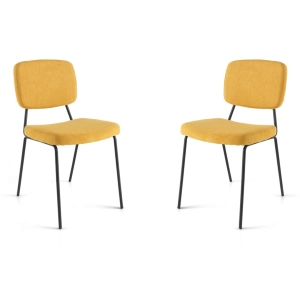 Metallstuhl mit Stoffsitz Gelb - TULLIA 2 Stühle