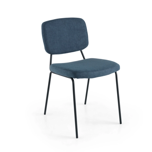 Sedia metallo seduta tessuto Blu - TULLIA 2 sedie