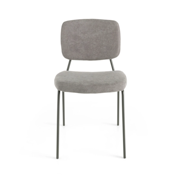 Sedia metallo seduta tessuto Grigio Chiaro - TULLIA 2 sedie