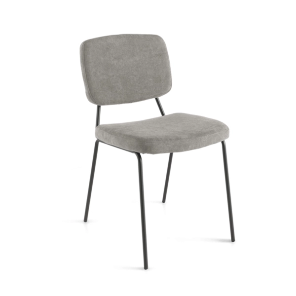 Sedia metallo seduta tessuto Grigio Chiaro - TULLIA 2 sedie