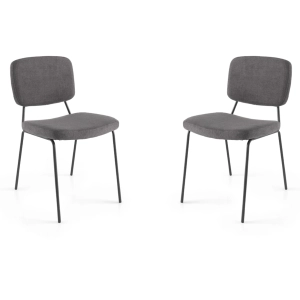 Metallstuhl mit dunkelgrauem Stoffsitz - TULLIA 2 Stühle