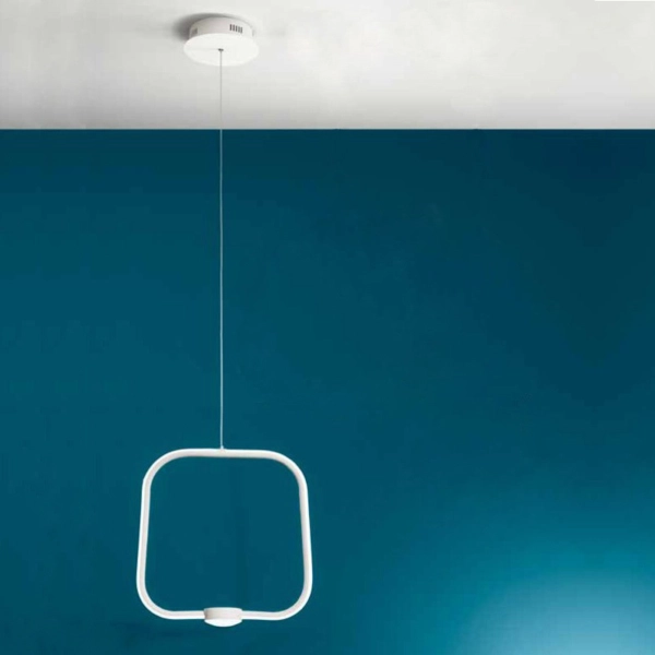 Lámpara de suspensión LED 35W moderna Blanco ALFA 47 cm