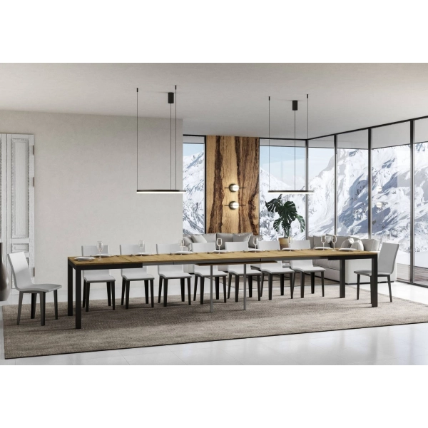 Ausziehbarer Tisch bis 440 cm EVERYDAY Evolution 180 mit Platte in Eiche natur natural