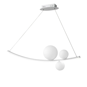 Lámpara de suspension led ALTALENA en metal pintado BLANCO 120 cm