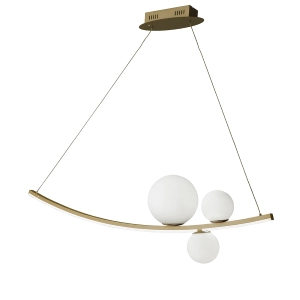 Lámpara de sospension led ALTALENA en metal pintado ORO 120 cm