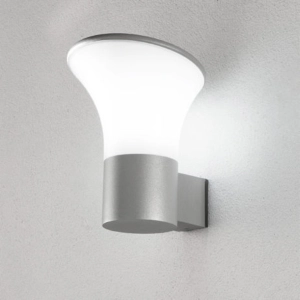 ARES Außenlaterne Wandleuchte in silber lackiertem Aluminium 17x20 cm