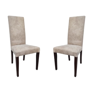 Küchenstuhl in NABUK - Beige Beine Nussbaum DENVER 2 Stühle