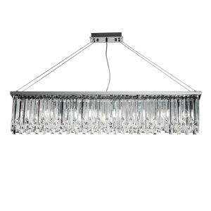 Lámpara de suspensión con 8 luces E14 - BATIDA cristal L110 cm