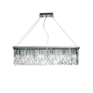 Lámpara de suspensión con 6 luces E14 - BATIDA cristal L87 cm