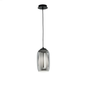 Suspension lamp D15 cm - smoked blown glass BONNIE MOD3