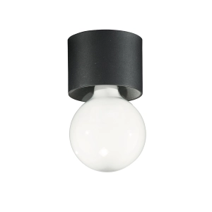 Plafonnier moderne en aluminium noir - BOW E27 ampoule apparente 12x9 cm