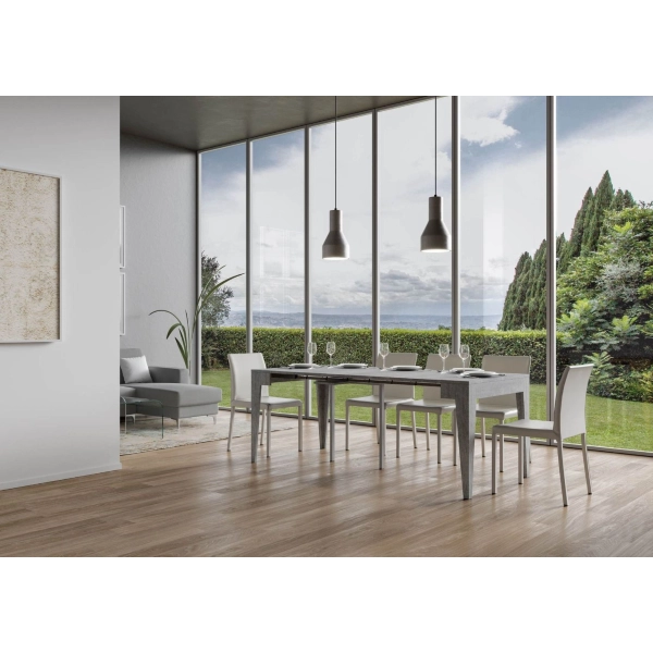 Consolle allungabile Isotta Small 90x42 Cemento fino a 198 cm