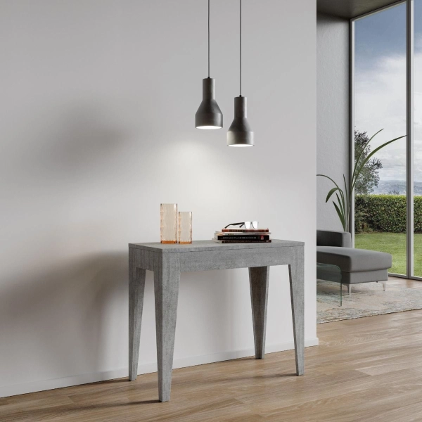 Consolle allungabile Isotta Small 90x42 Cemento fino a 198 cm