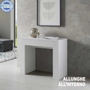 Consolle allungabile 90x49 cm New Extra Bianco Frassino fino a 307 cm