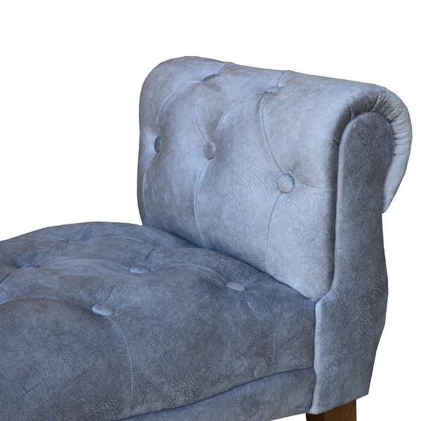 Banc repose-pieds 96 cm avec accoudoirs - Velours gris CHESTER