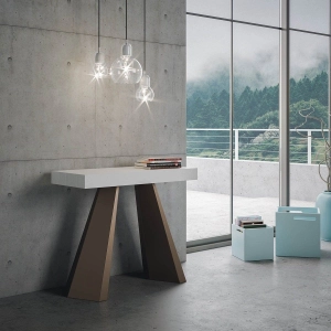 Consolle DIAMANTE PREMIUM Bianco Frassino telaio Orso allungabile a 300 cm