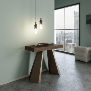 Consolle DIAMANTE SMALL Noce telaio Orso allungabile a 196 cm