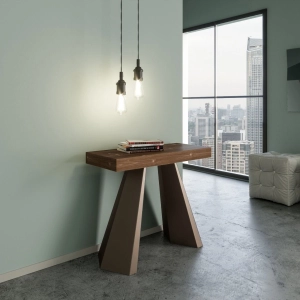 Consolle DIAMANTE SMALL Abete Tinto telaio Orso allungabile a 196 cm