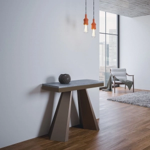 Consolle 90x40 cm allungabile a 300 cm DIAMANTE EVOLUTION Cemento telaio Orso