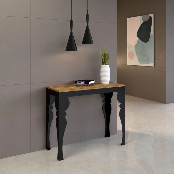 Table console extensible PAXON EVOLUTION 300 cm, chêne naturel, 14 places