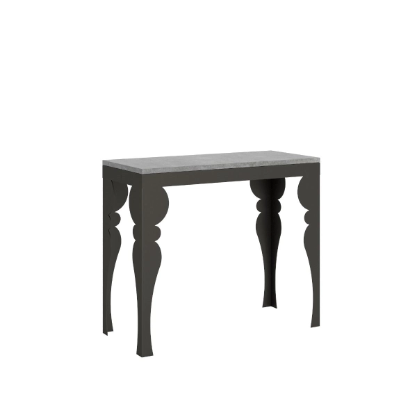 Table console extensible PAXON EVOLUTION 14 places, 300 cm, ciment