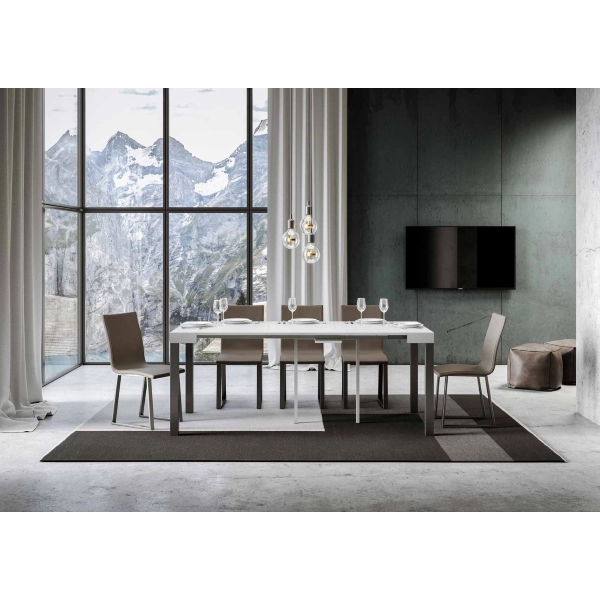 Console extensible pour 10 personnes, modèle EVERYDAY SMALL en frêne blanc