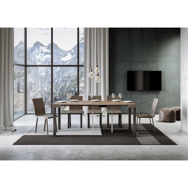 Console murale extensible EVERYDAY SMALL 10 places en noyer