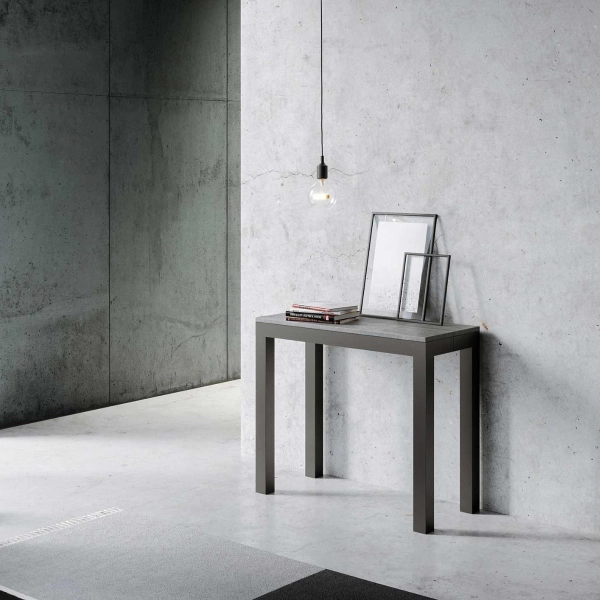 Table console extensible gain de place EVERYDAY EVOLUTION 14 places, 300 cm, ciment