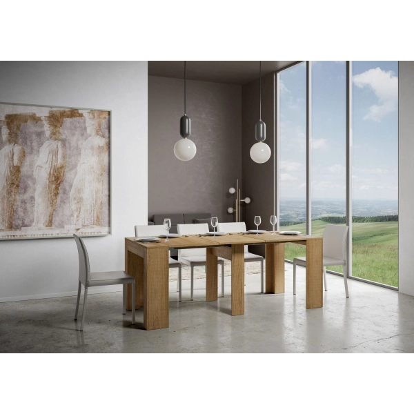 Console extensible jusqu'à 1,98 mètre Modem Small chêne nature 90x42 cm