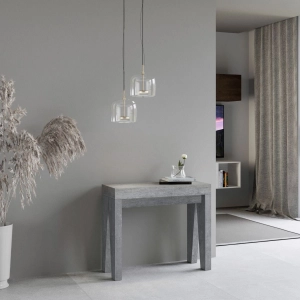 Consolle 90x40 cm allungabile a 196 cm NAXY SMALL Cemento