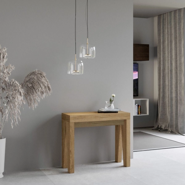 Console murale extensible NAXY SMALL 10 places en chêne naturel