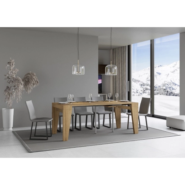 Console murale extensible NAXY SMALL 10 places en chêne naturel