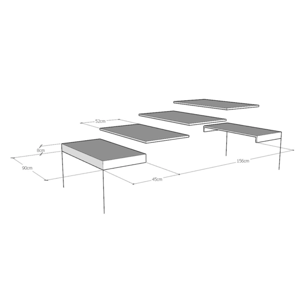 Mesa de cemento NAXY 90x90 extensible a 246 cms