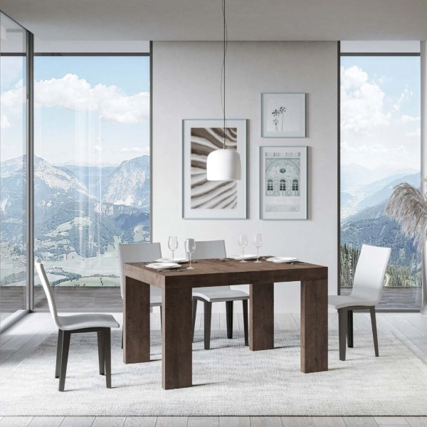 Mesa ROXELL nogal 90x130 extensible a 390 cm