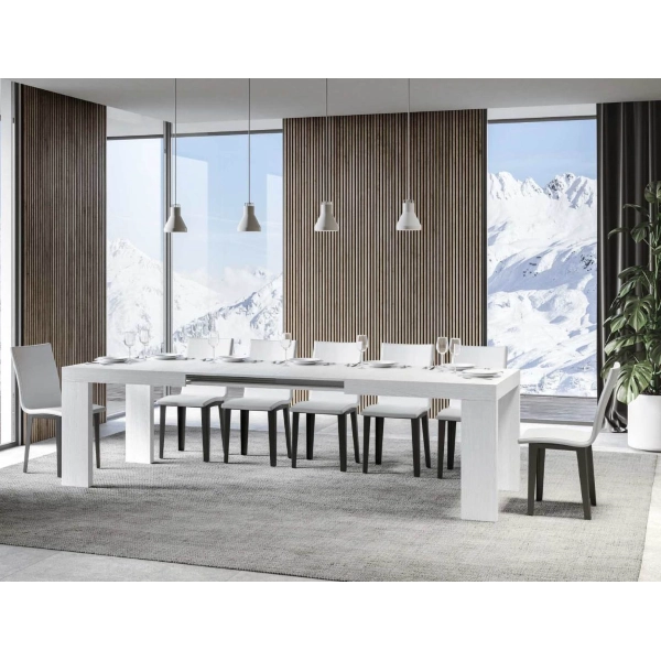 Mesa ROXELL 90x160 extensible a 264 cm fresno blanco