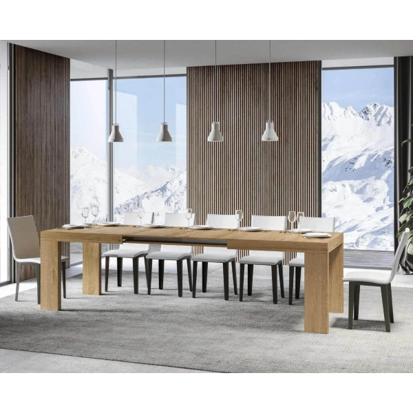 Table ROXELL 90x160 extensible à 264 cm chêne naturel