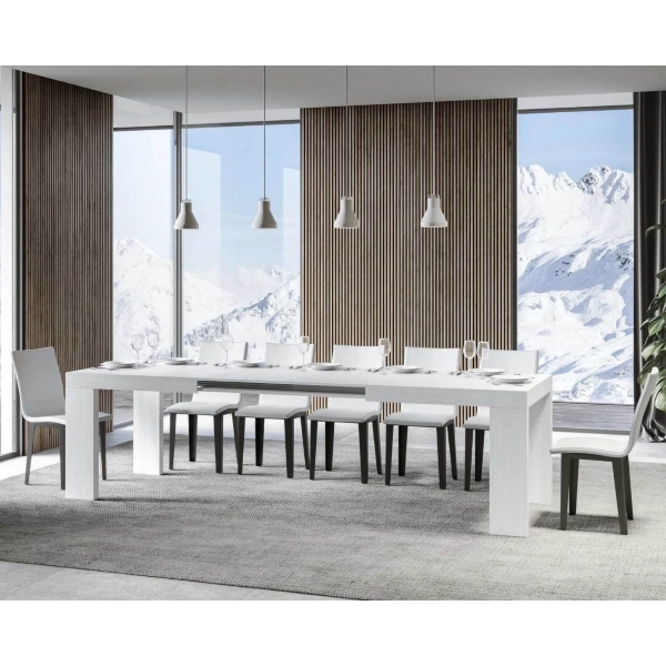 Mesa ROXELL 90x180 extensible a 284 cm fresno blanco