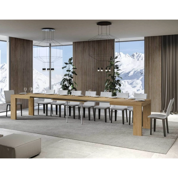 Mesa ROXELL roble natural 90x130 extensible a 390 cms