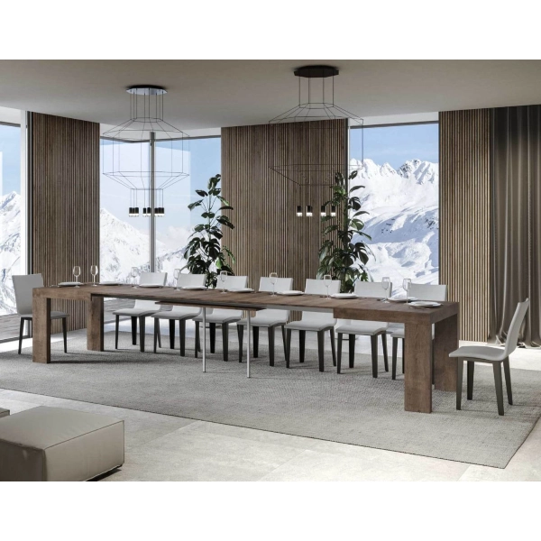 Mesa ROXELL nogal 90x130 extensible a 390 cm