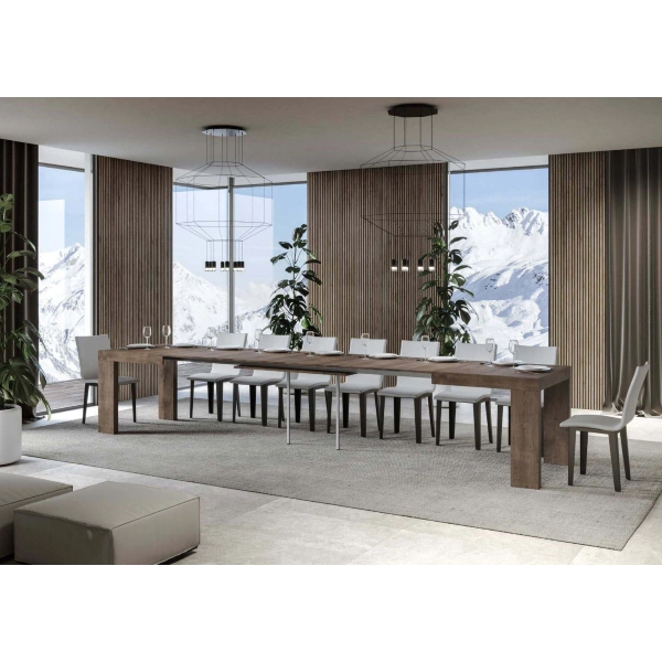 Mesa ROXELL nogal 90x160 extensible a 420 cm