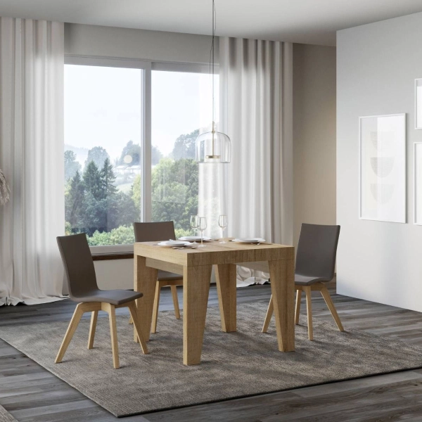 Mesa NAXY 90x90 roble natural extensible a 246 cms