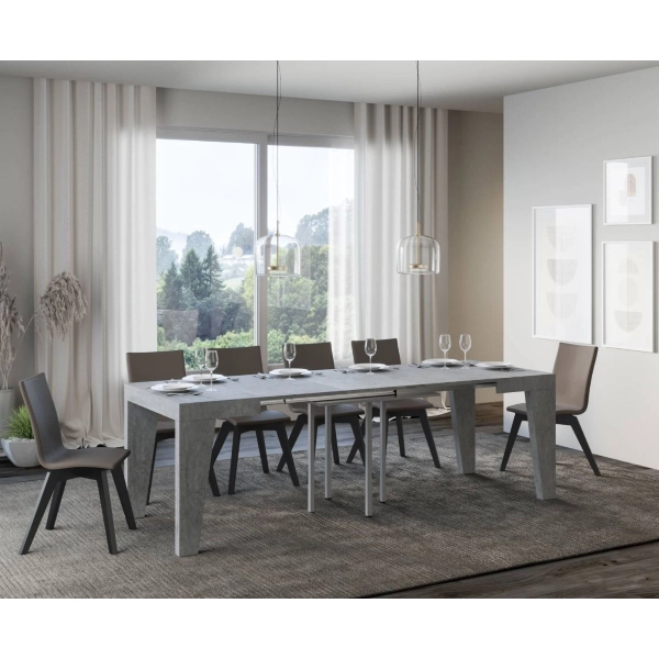Mesa de cemento NAXY 90x90 extensible a 246 cms