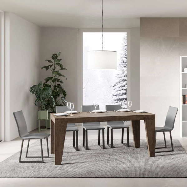 Mesa NAXY nogal 90X160 extensible a 264 cms