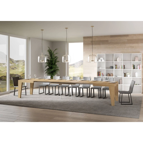 Table NAXY chêne nature 90X130 extensible à 390cm