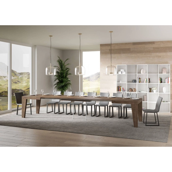Mesa NAXY nogal 90X130 extensible a 390cm