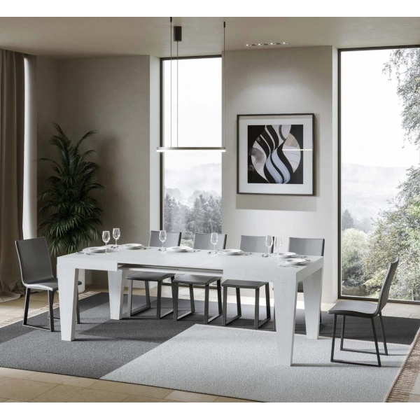 Mesa SPIMBO fresno blanco 90X130 extensible a 234 cms