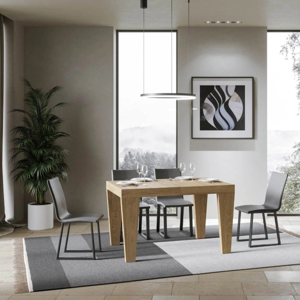 Mesa SPIMBO roble natural 90x130 extensible a 390 cms