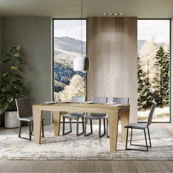 Mesa extensible hasta 420 cm SPIMBO 90X160 roble natural
